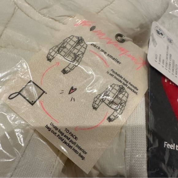 Free People x Hatch Ivory Chevron Puffer Jacket XS New with Tags - Picture 13 of 15